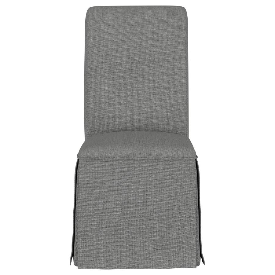 (image for) Shawna Upholstered Skirted Dining Chair Gray (Set of 2)