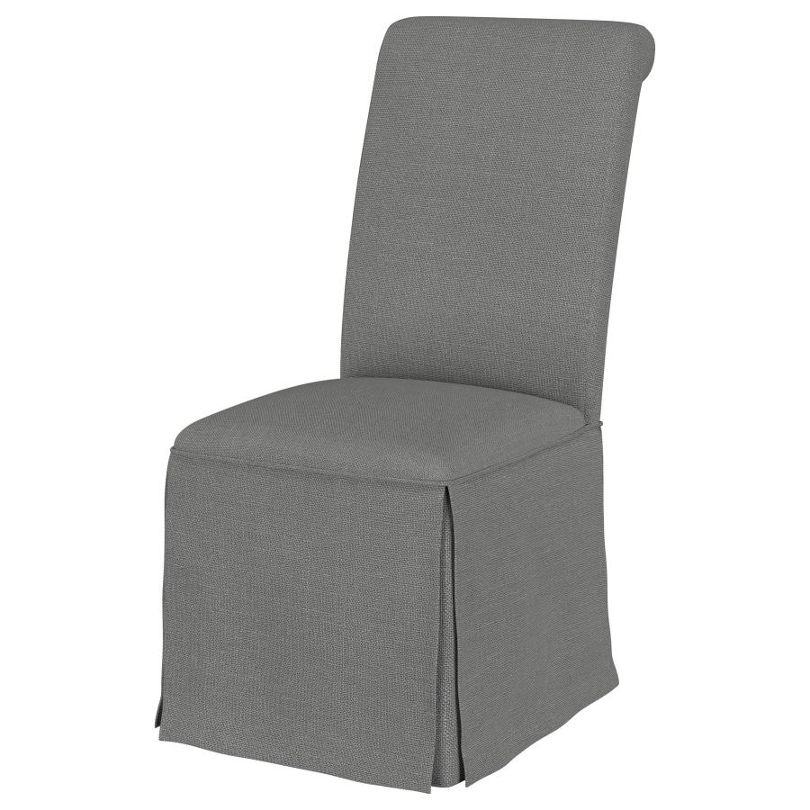 (image for) Shawna Upholstered Skirted Dining Chair Gray (Set of 2)