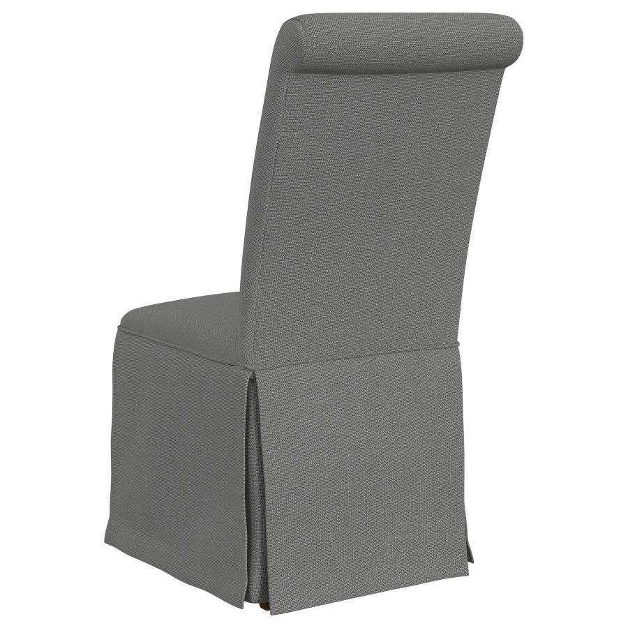 (image for) Shawna Upholstered Skirted Dining Chair Gray (Set of 2)