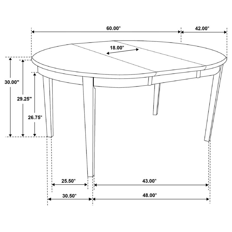 (image for) Gabriel Oval 60-inch Extension Leaf Dining Table Cappuccino