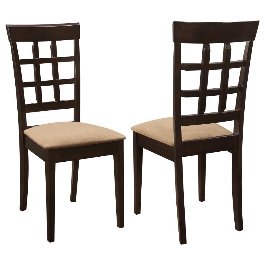 (image for) Gabriel Lattice Back Dining Side Chair Cappuccino (Set of 2)