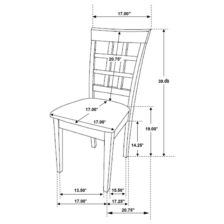 (image for) Gabriel Lattice Back Dining Side Chair Cappuccino (Set of 2)