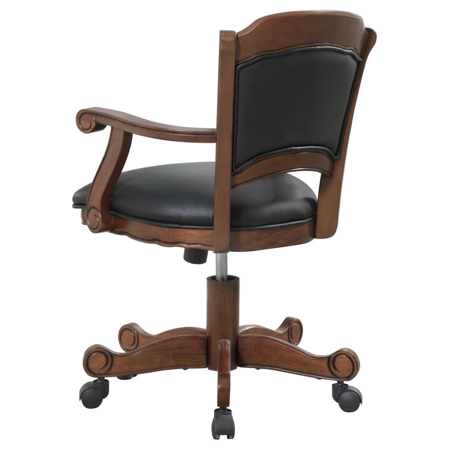 (image for) Turk Upholstered Swivel Dining and Game Chair Tobacco