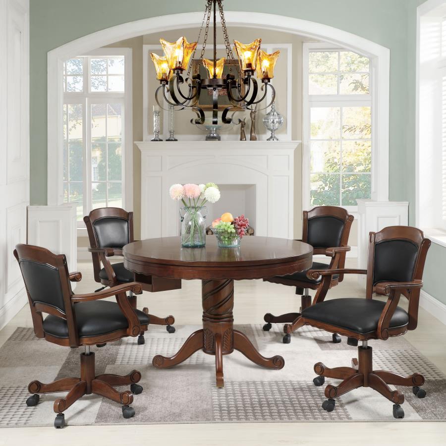 (image for) Turk Upholstered Swivel Dining and Game Chair Tobacco