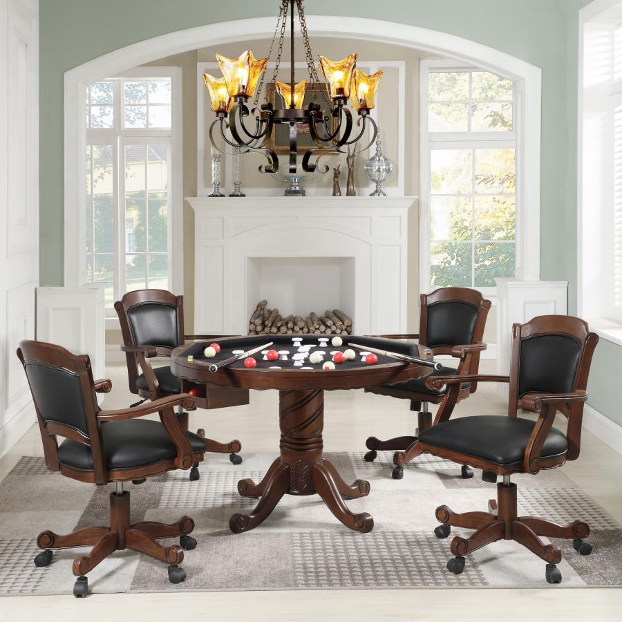 (image for) Turk Upholstered Swivel Dining and Game Chair Tobacco