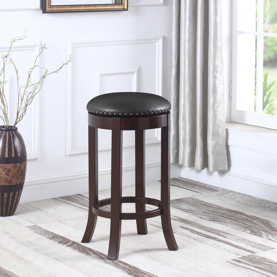 (image for) Aboushi Backless Swivel Bar Stool Brown (Set of 2)