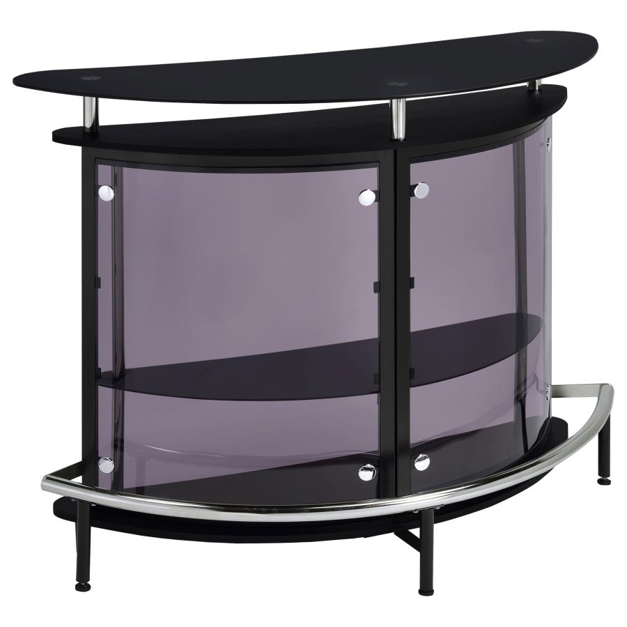 (image for) Amarillo Freestanding Glass Top Home Bar Wine Cabinet Black