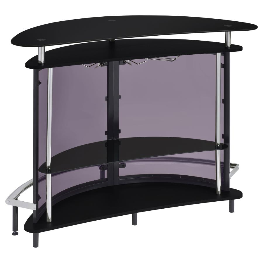 (image for) Amarillo Freestanding Glass Top Home Bar Wine Cabinet Black