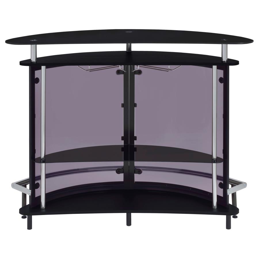 (image for) Amarillo Freestanding Glass Top Home Bar Wine Cabinet Black