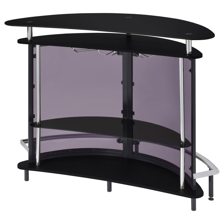 (image for) Amarillo Freestanding Glass Top Home Bar Wine Cabinet Black