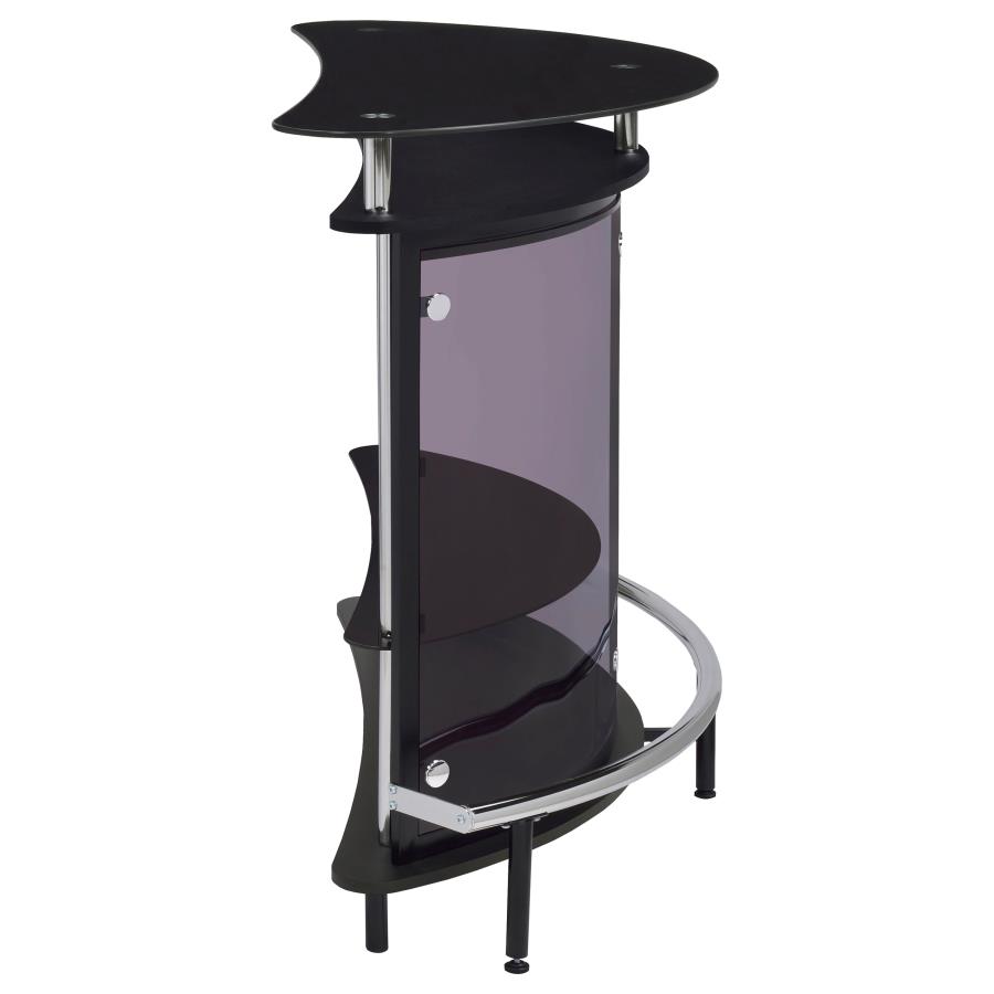 (image for) Amarillo Freestanding Glass Top Home Bar Wine Cabinet Black