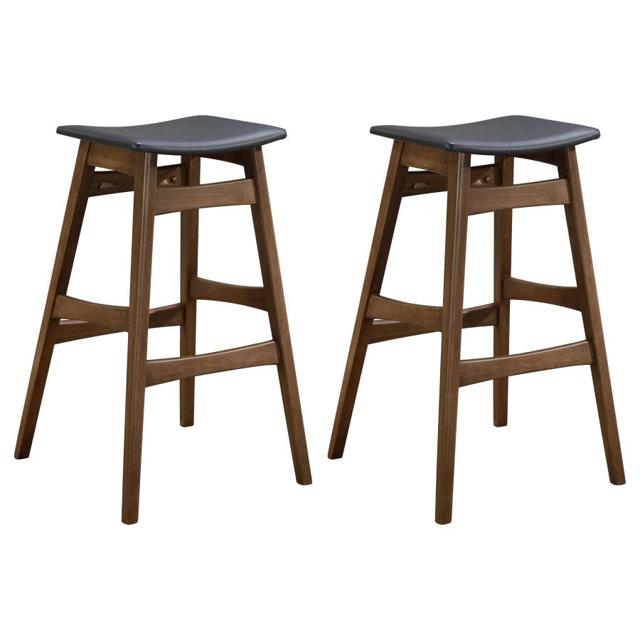 (image for) Finnick Cushioned Backless Bar Stool Walnut (Set of 2)