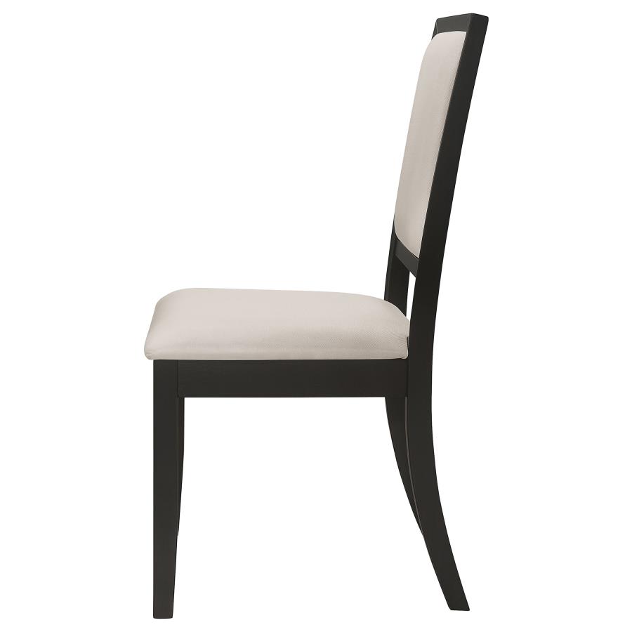 (image for) Louise Upholstered Wood Dining Side Chair Black (Set of 2)