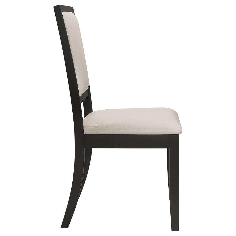 (image for) Louise Upholstered Wood Dining Side Chair Black (Set of 2)