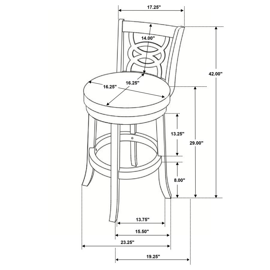 (image for) Calecita Wood Swivel Bar Stool Cappuccino (Set of 2)