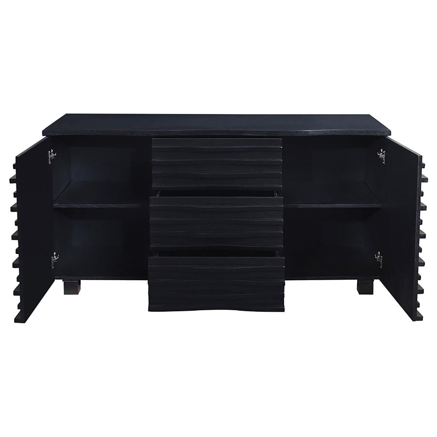 (image for) Stanton 3-drawer Sideboard Buffet Storage Cabinet Black