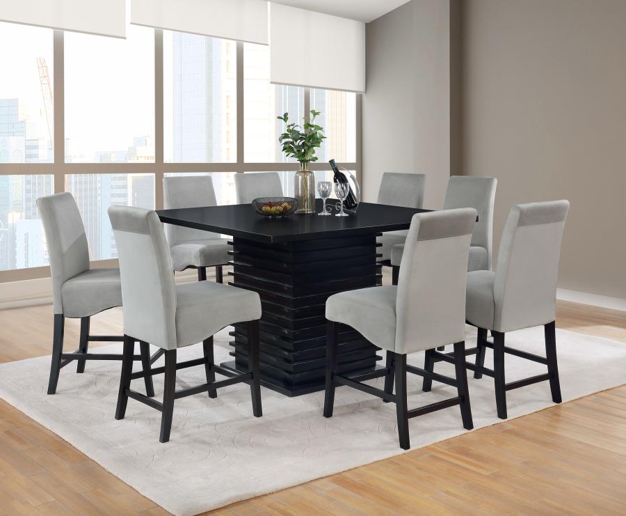 (image for) Stanton 7-piece Square Counter Height Dining Table Set Grey - Click Image to Close