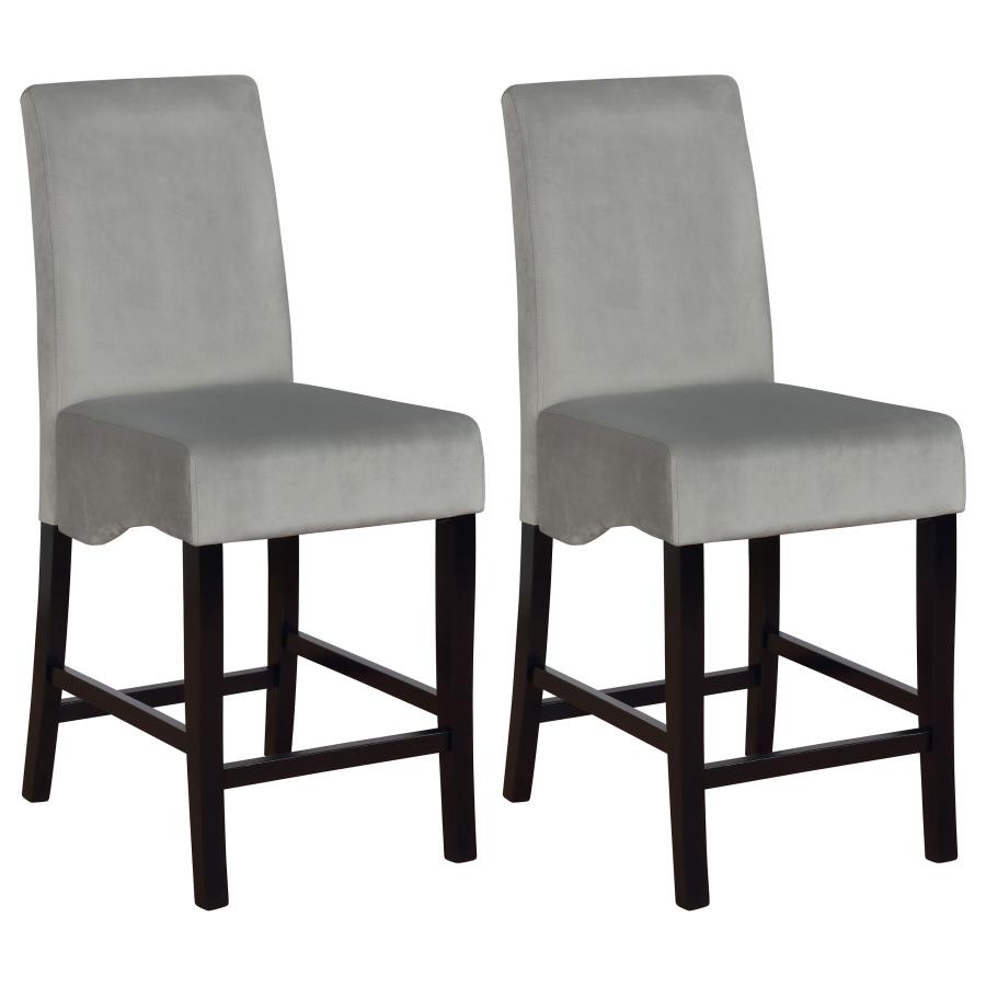 (image for) Stanton Velvet Upholstered Counter Chair Grey (Set of 2)