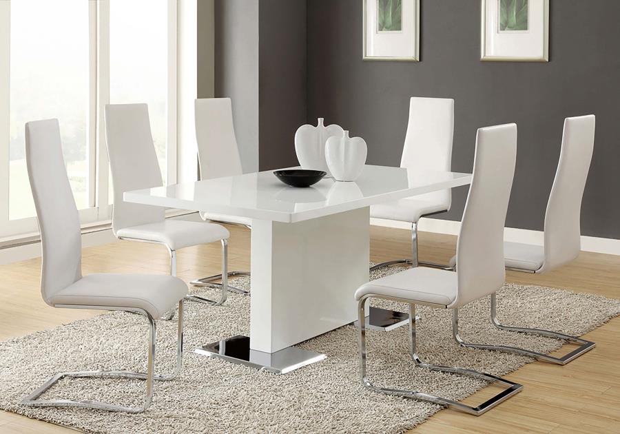 (image for) Anges Rectangular 63-inch Dining Table White High Gloss