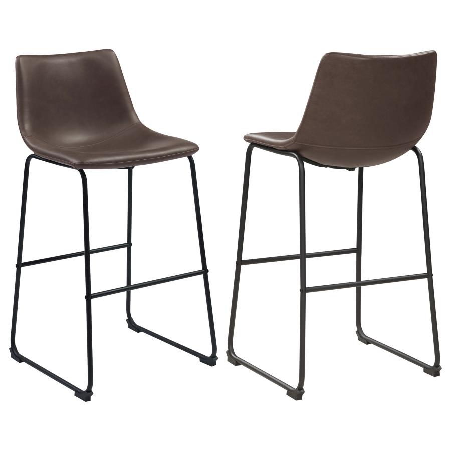 (image for) Michelle Upholstered Bar Chair Brown (Set of 2)