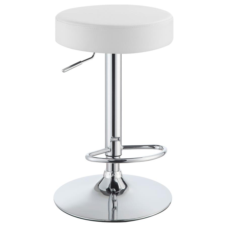 (image for) Ramses Adjustable Backless Bar Stool Chrome and White