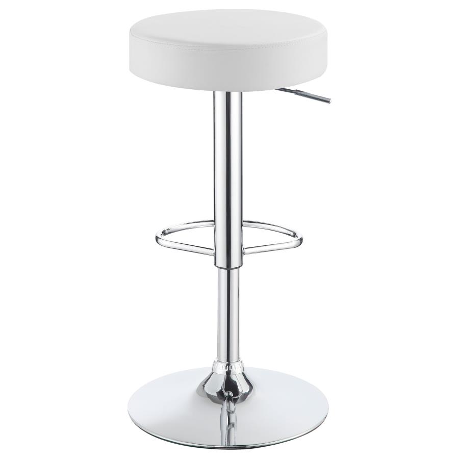 (image for) Ramses Adjustable Backless Bar Stool Chrome and White