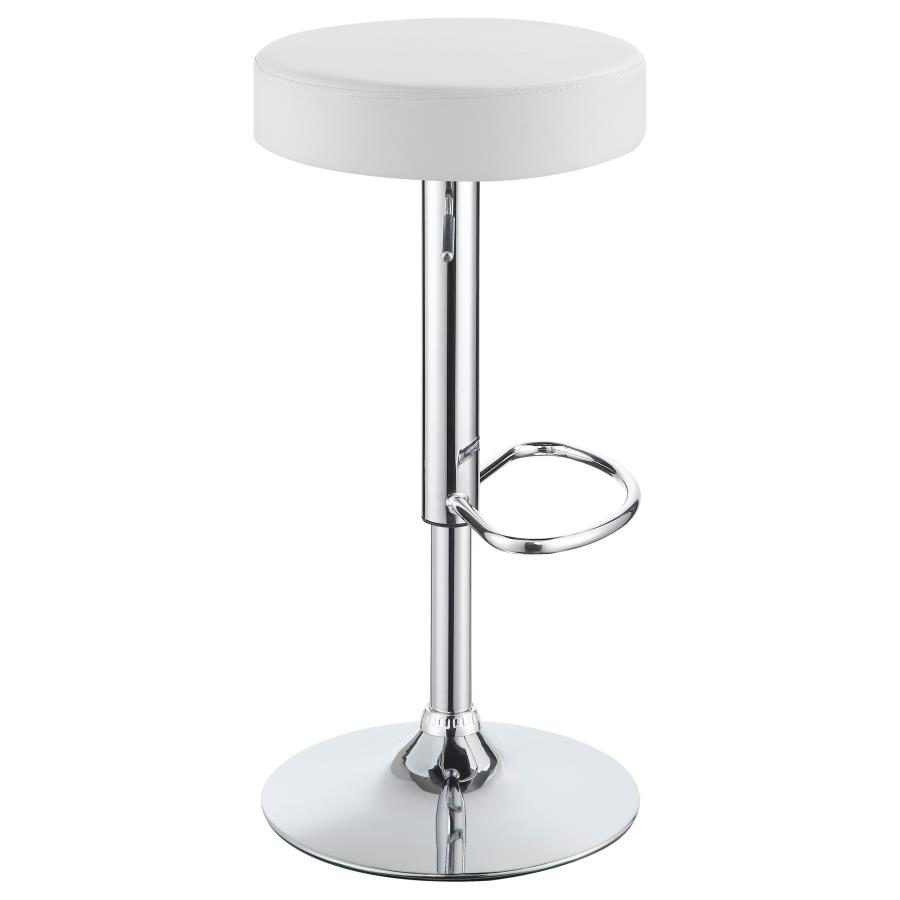 (image for) Ramses Adjustable Backless Bar Stool Chrome and White