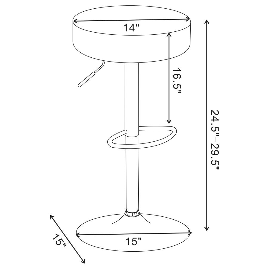 (image for) Ramses Adjustable Backless Bar Stool Chrome and White