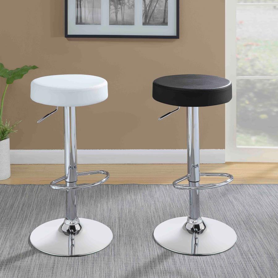 (image for) Ramses Adjustable Backless Bar Stool Chrome and White