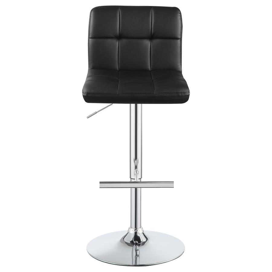 (image for) Lenny Upholstered Adjustable Bar Stool Black (Set of 2)