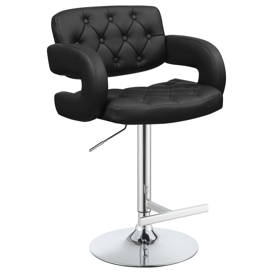 (image for) Brandi Adjustable Bar Stool Black and Chrome