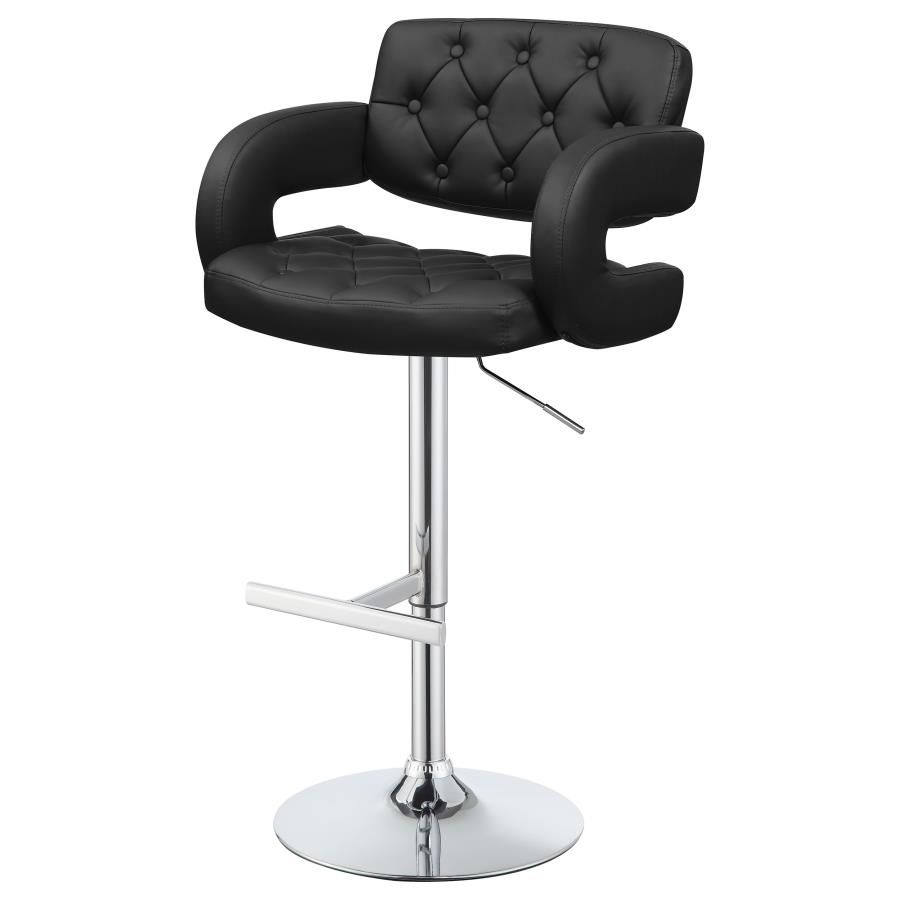 (image for) Brandi Adjustable Bar Stool Black and Chrome