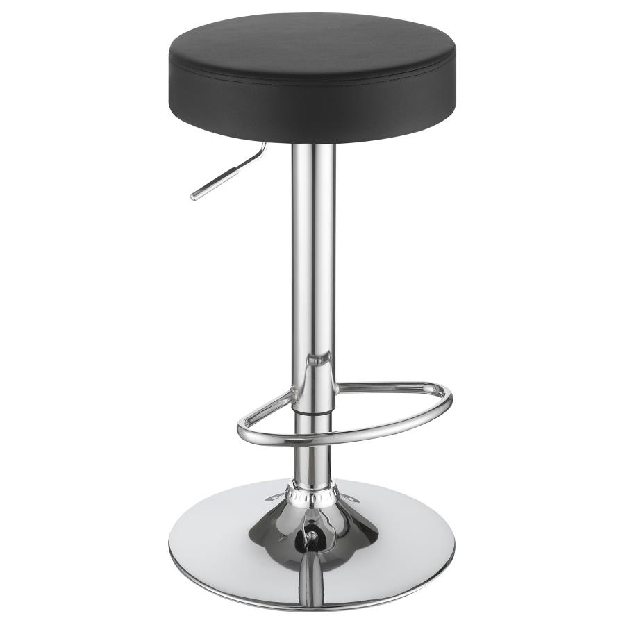 (image for) Ramses 29" Adjustable Bar Stool Chrome and Black