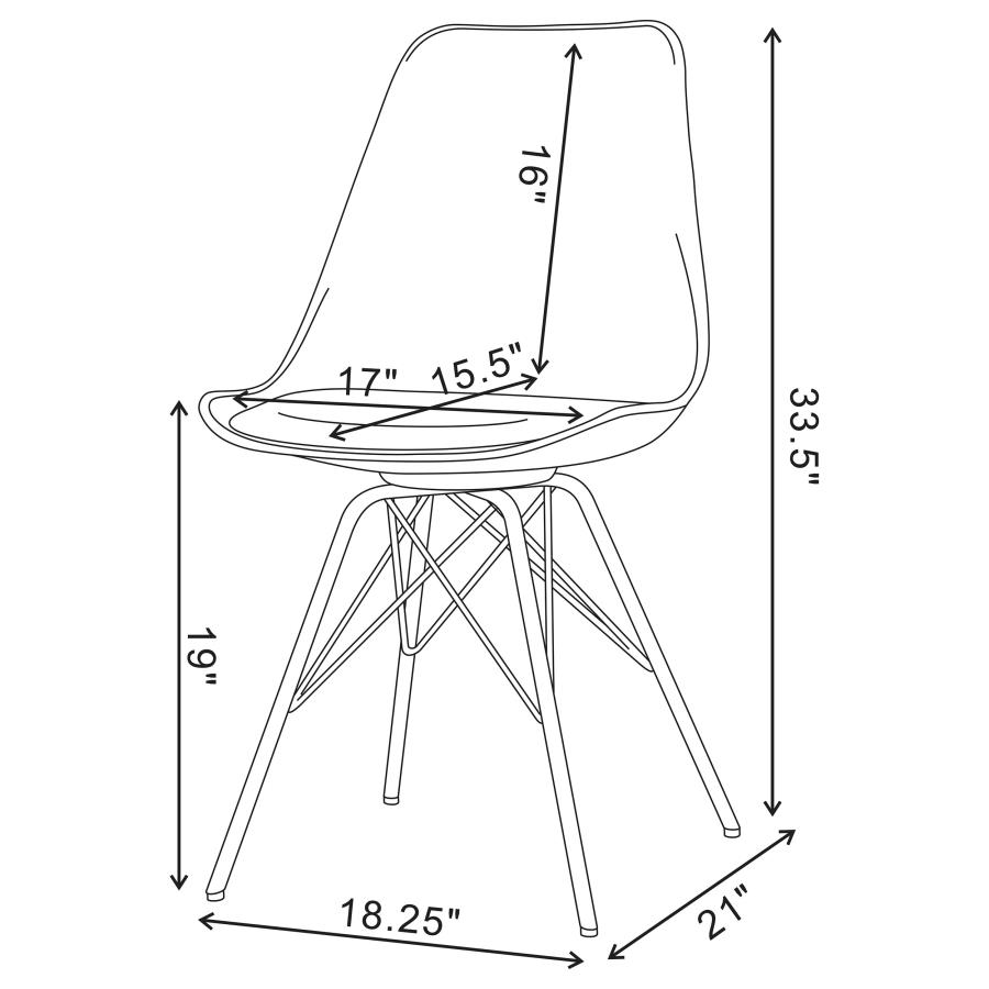 (image for) Juniper Polypropylene Dining Side Chair Black (Set of 2)