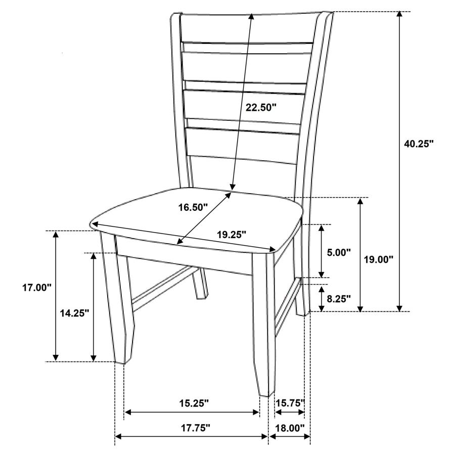 (image for) Dalila Wood Dining Side Chair Cappuccino (Set of 2)