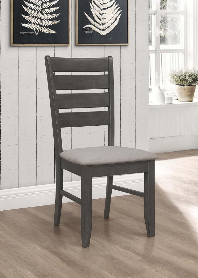 (image for) Dalila Wood Dining Side Chair Dark Grey (Set of 2)