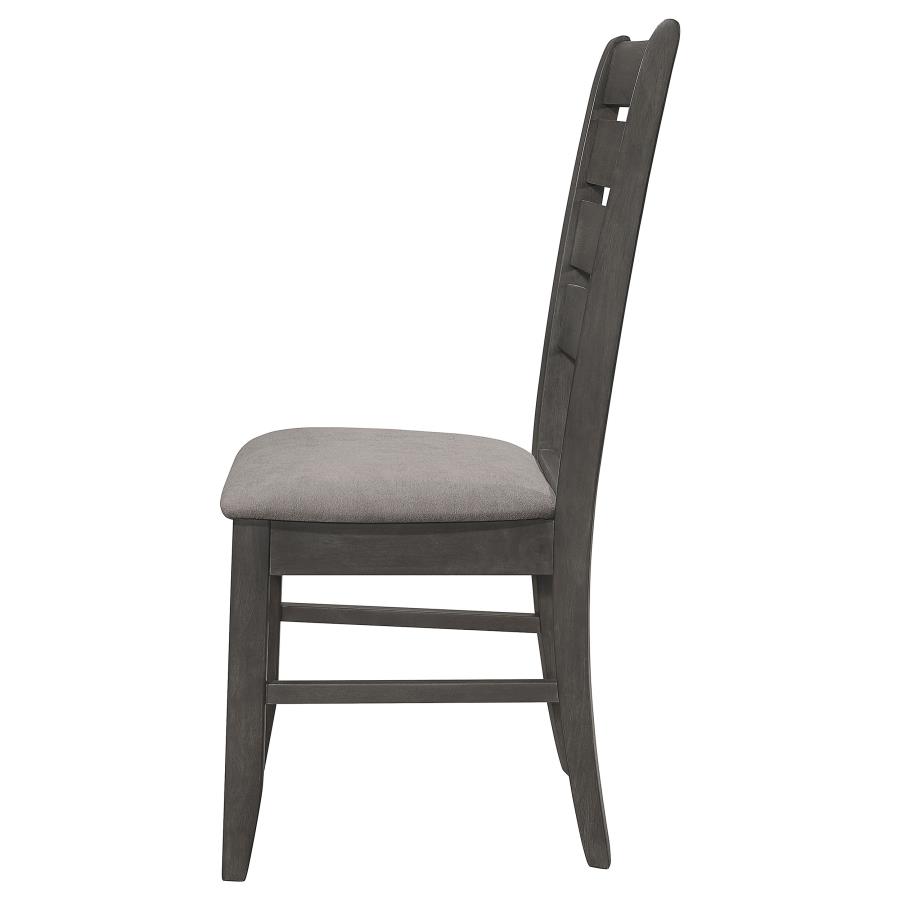 (image for) Dalila Wood Dining Side Chair Dark Grey (Set of 2)