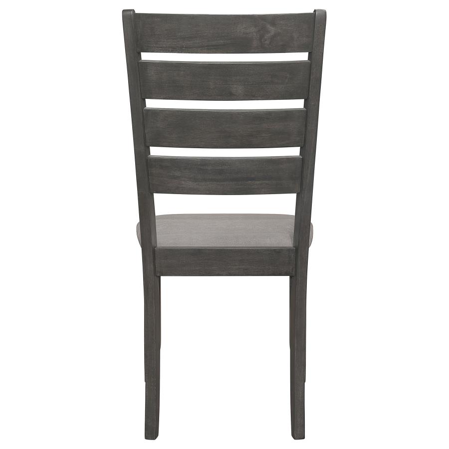 (image for) Dalila Wood Dining Side Chair Dark Grey (Set of 2)