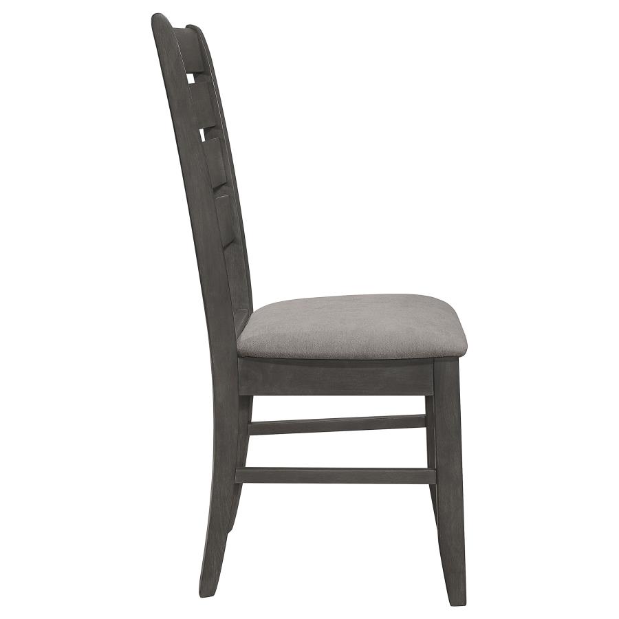 (image for) Dalila Wood Dining Side Chair Dark Grey (Set of 2)