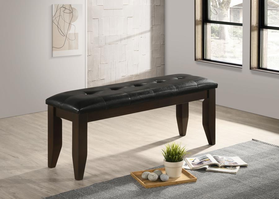 (image for) Dalila Leatherette Upholstered Wood Dining Bench Cappuccino