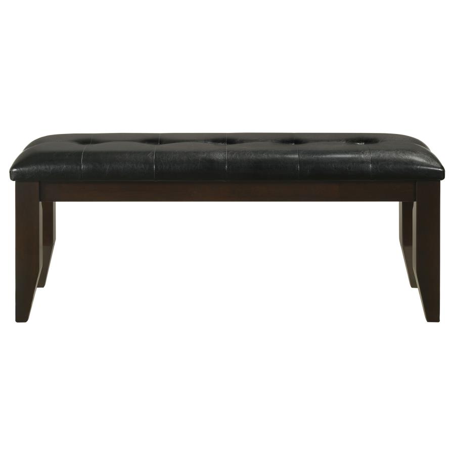 (image for) Dalila Leatherette Upholstered Wood Dining Bench Cappuccino