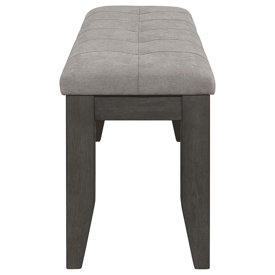 (image for) Dalila Fabric Upholstered Wood Dining Bench Dark Grey