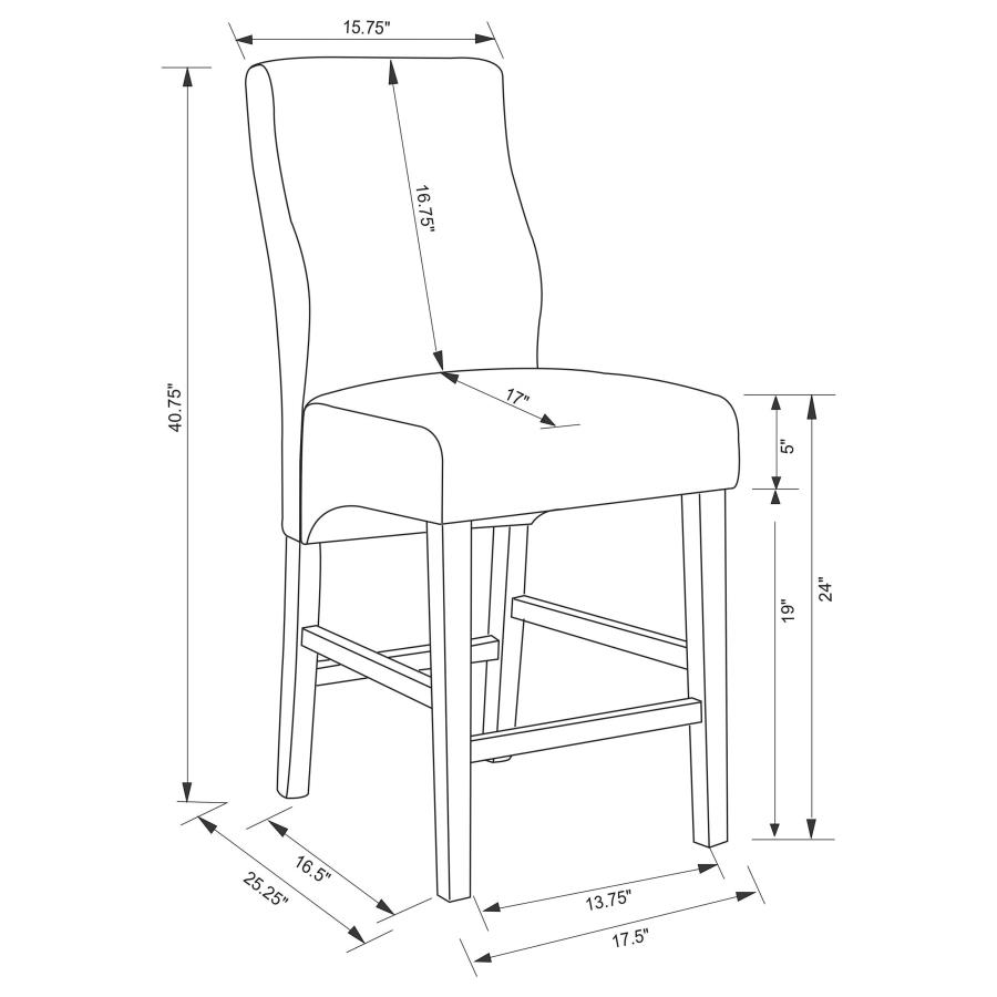 (image for) Mulberry Fabric Upholstered Counter Chair Grey (Set of 2)