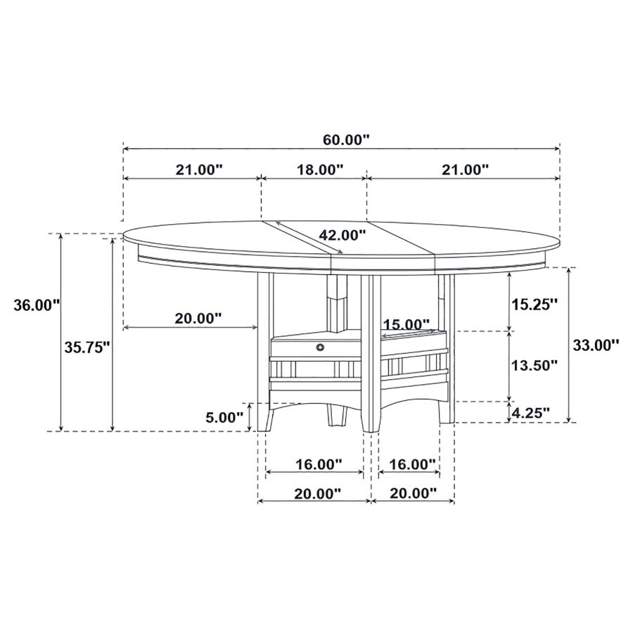 (image for) Lavon Oval 60-inch Extension Counter Dining Table Espresso