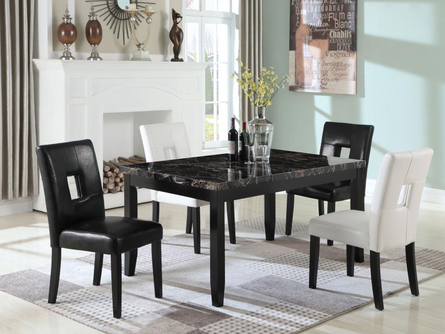 (image for) Shannon Upholstered Dining Side Chair Black (Set of 2)