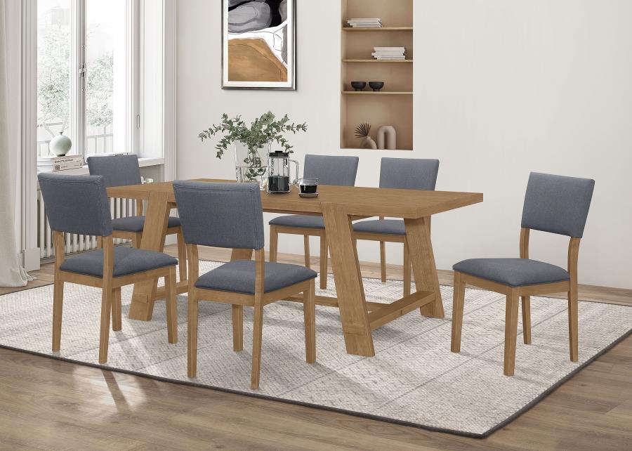 (image for) Sharon 7-piece Rectangular Dining Table Set Brown