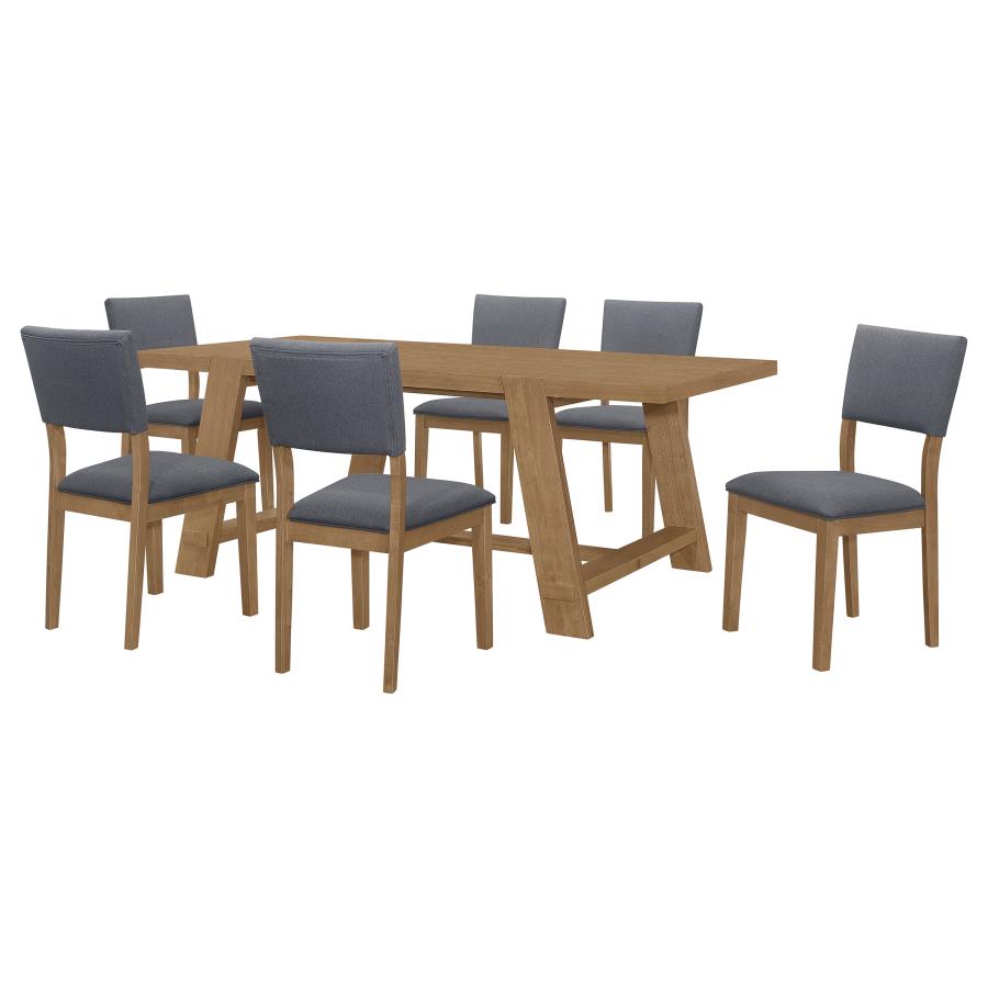 (image for) Sharon 7-piece Rectangular Dining Table Set Brown