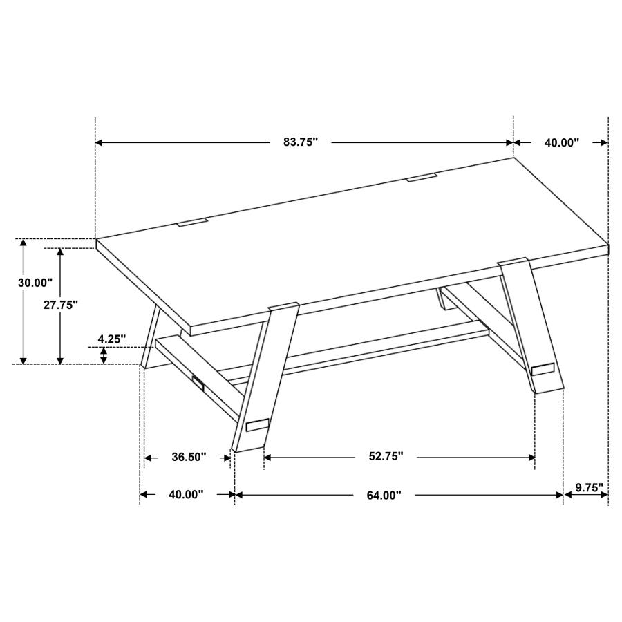 (image for) Sharon Rectangular 84-inch Wood Trestle Dining Table Brown