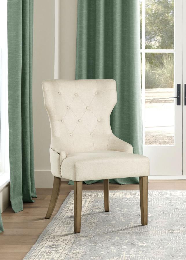 (image for) Baney Tufted Upholstered Dining Chair Beige and Rustic Grey