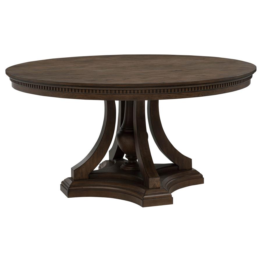 (image for) Ridgewell Round Pedestal Dining Table Dark Oak